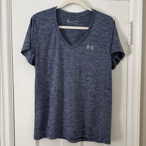 Under Armour Women's Heathered Navy V-Neck Tee